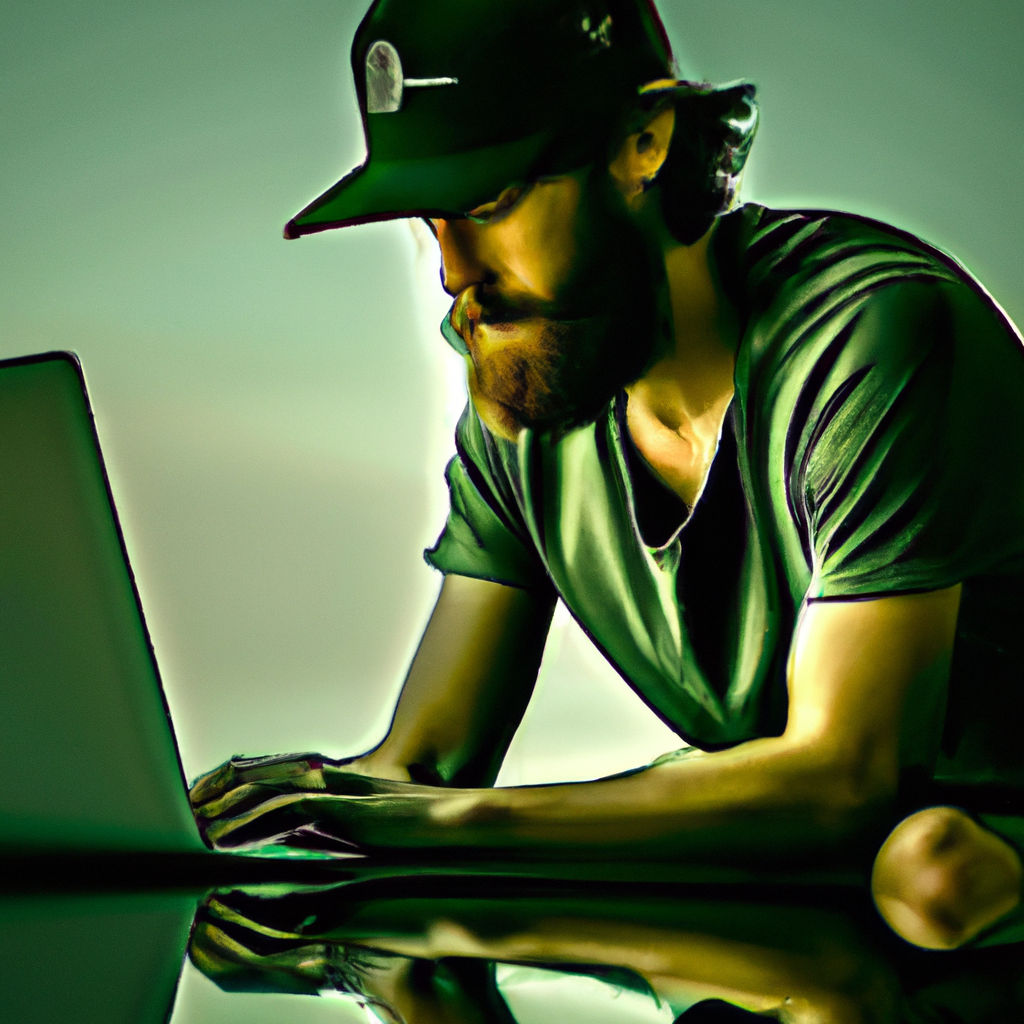 Indie developer with hat and laptop